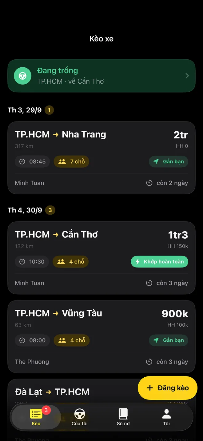 Bảng kèo trên iPhone
