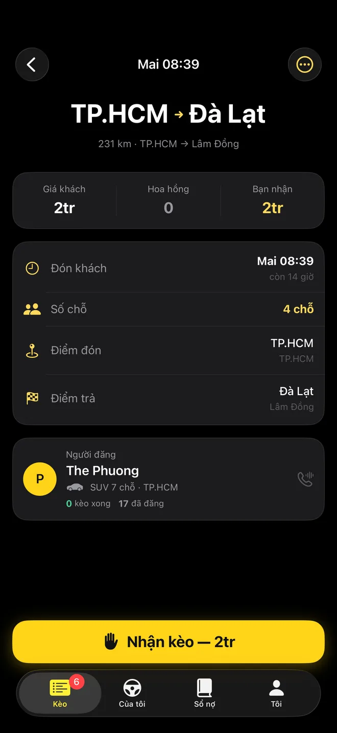 Chi tiết một kèo trên iPhone
